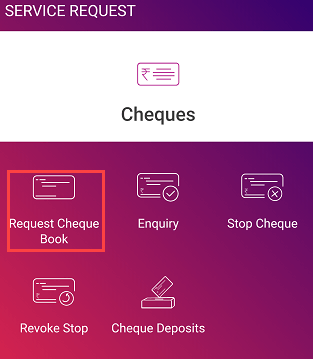 SBI Cheque Book Request Online