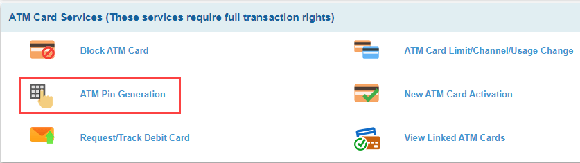 SBI ATM PIN Online