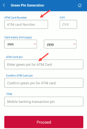 Central Bank of India Green Pin generation