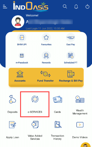 Indian bank e-services