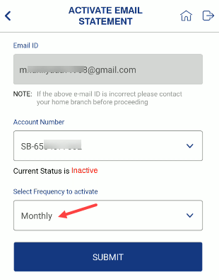 Activate Email Statement for Indian Bank Account
