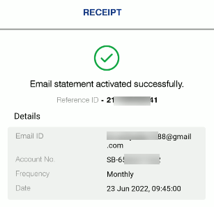 Activate Email Statement for Indian Bank Account