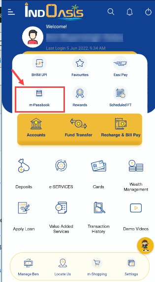 Indian Bank mPassbook Online