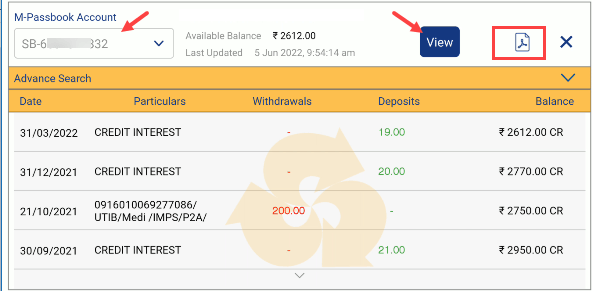 Indian Bank mPassbook Online