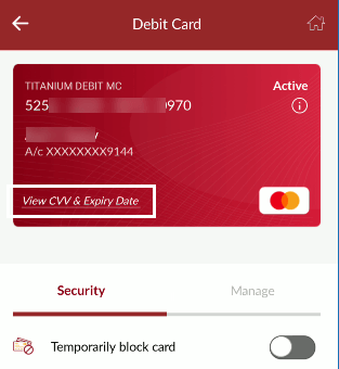 IndusInd Bank check card number, expiry date and CVV