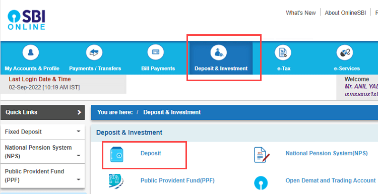 Auto Sweep online for SBI Account