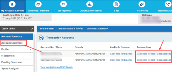 what is transaction id in sbi net banking