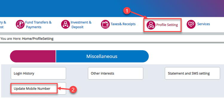 central bank of india change update mobile number