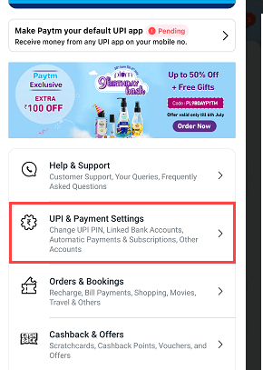 Add New & Change UPI in Paytm