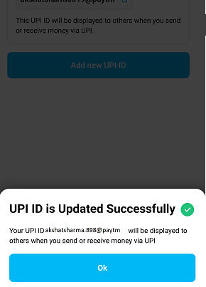 how to add new upi id in paytm