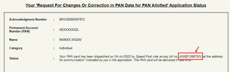 Track your PAN Card Delivery Status & Check the Consignment Number of your Pan Card to Track the delivery