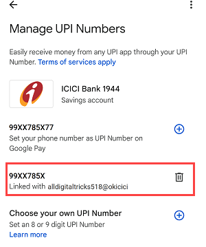 Create custom UPI Number on Google Pay (Gpay)