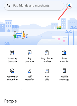 Google Pay open profile