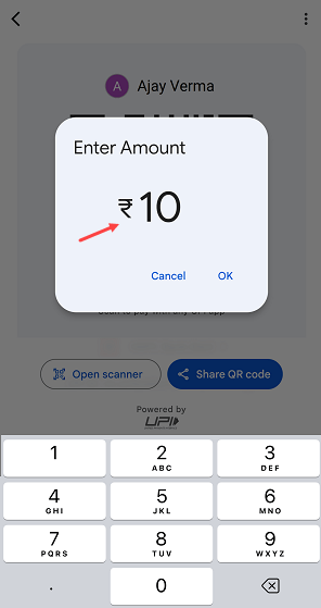 Generate Google Pay (Gpay) Temporary Dynamic QR Code and set Custom Amount 