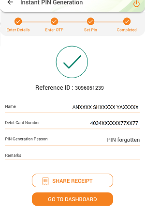 Generate IDBI Debit Card ATM PIN on Mobile Banking