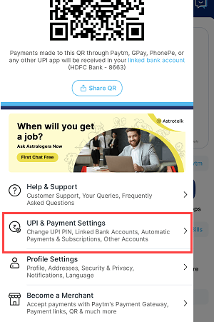 adding a Central Bank of India bank account to Paytm using a debit card