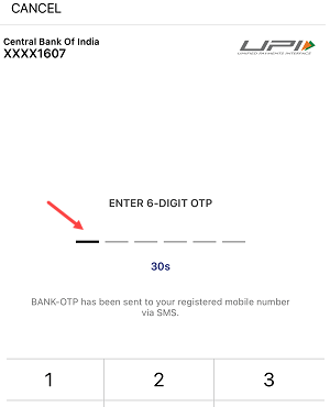 adding a Central Bank of India bank account to Paytm using a debit card