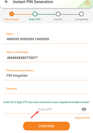 Generate IDBI Debit Card ATM PIN on Mobile Banking