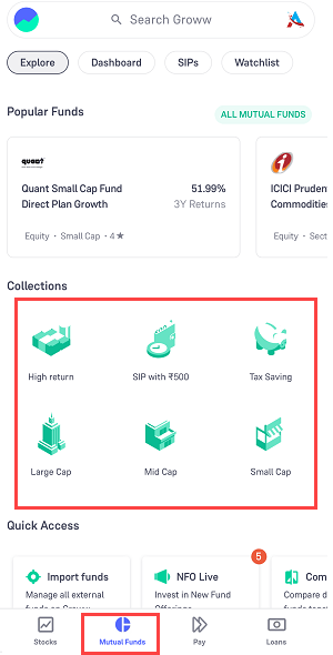 invest in mutual fund SIPs on Groww app