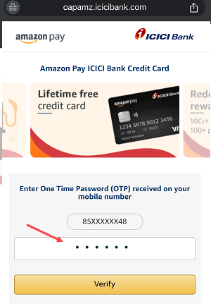 Track amazon Pay ICICI Credit card status