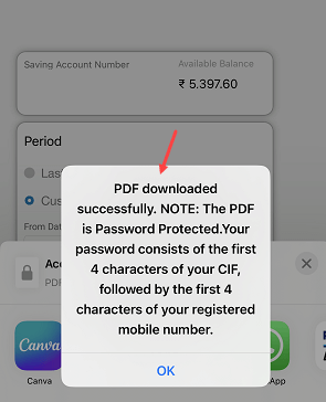 Central Bank of India Statement PDF download