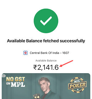Central Bank of India check balance online