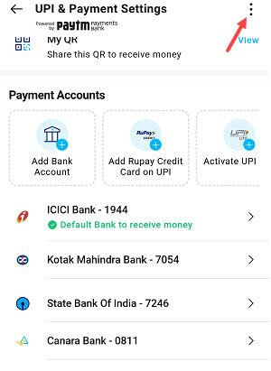 Disable Paytm UPI