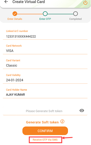 Create IDBI Bank Virtual Debit Card