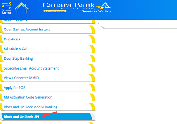 Block UPI for Canara Bank Account