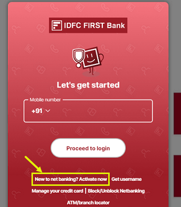 Register IDFC First Bank Net Banking