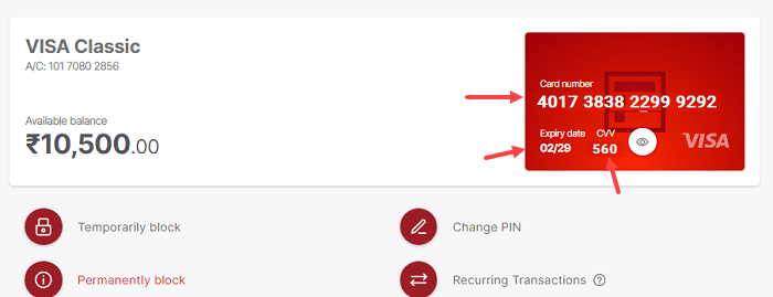 Check IDFC First Bank Debit Card Number, Expiry & CVV Online