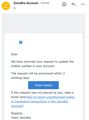 Change Update Zerodha Mobile Number