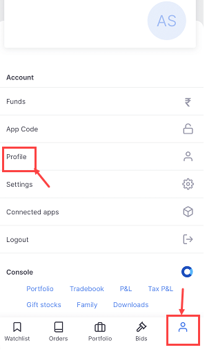 Zerodha Kite Profile 