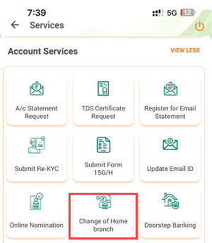 Change your IDBI Bank Account Branch Online 