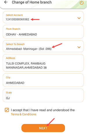 Change your IDBI Bank Account Branch Online 