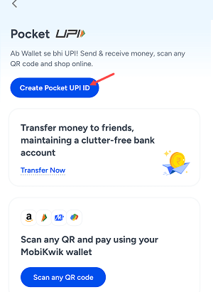 Activate MobiKwik Pocket UPI Online 