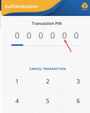 IndSMART Mobile Enter Transaction PIN
