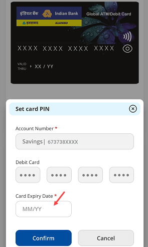 Create Indian Bank ATM PIN on IndSMART Mobile
