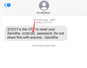 Check your Zerodha Account User ID via SMS & Reset your Login Password