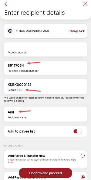 Adding the Payee to Your IDFC First Bank Account