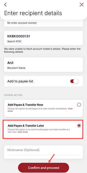 Adding the Payee to Your IDFC First Bank Account