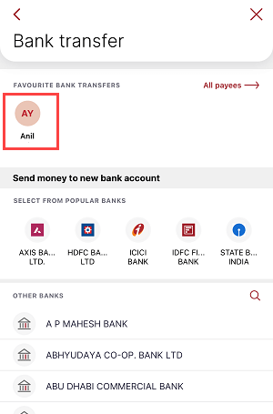 NEFT Transfer IDFC First Bank