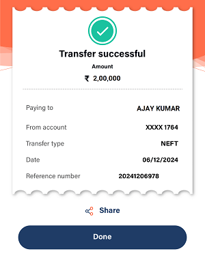 Transfer Money via NEFT Using bob World
