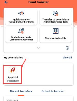 Transfer Money via NEFT Using bob World