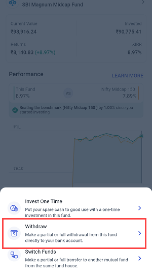 Withdraw Mutual Funds from Angel One Demat Account