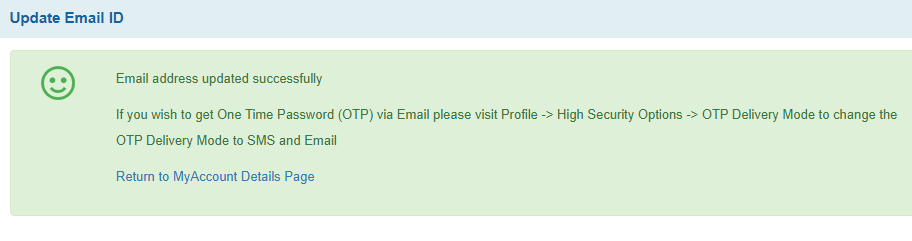 Register/Update Email ID in SBI Net Banking