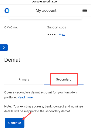 Open a Secondary Demat Account with Zerodha
