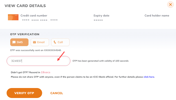  View ICICI Credit Card Number, CVV, and Expiry Date Online